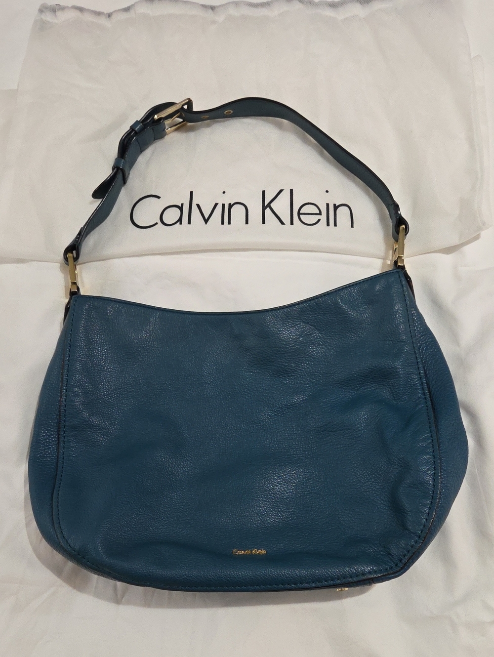 Calvin Kein Jade Green Leather Hobo Bag